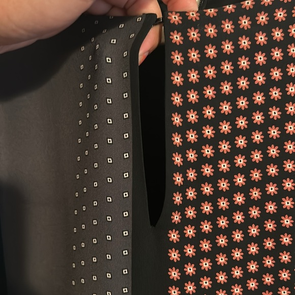 Ann Taylor Floral Stripe Mixed Print A-Line Pleated Dress. Size 14 - Picture 4 of 7